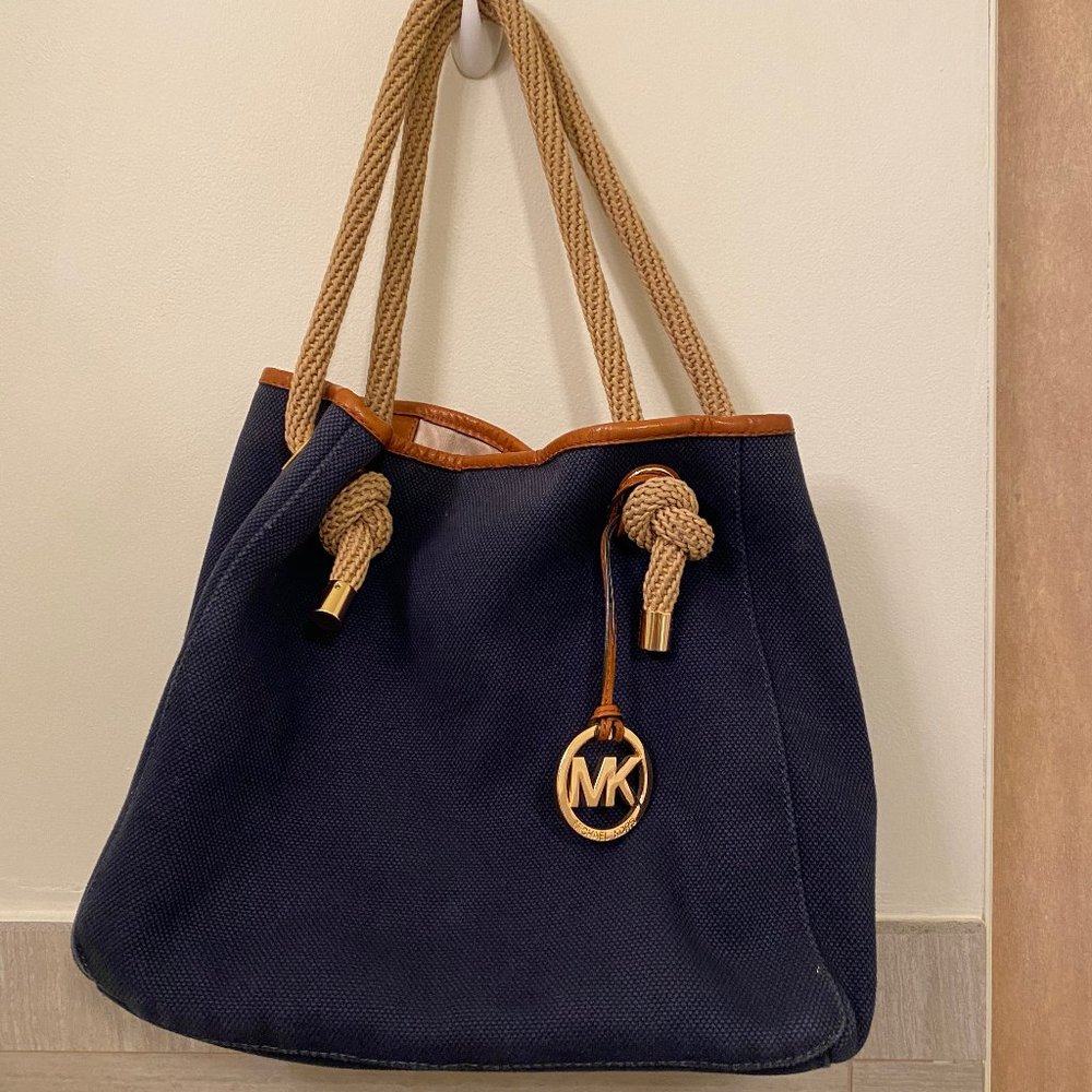 Michael Kors Navy Nautical Rope Tote
